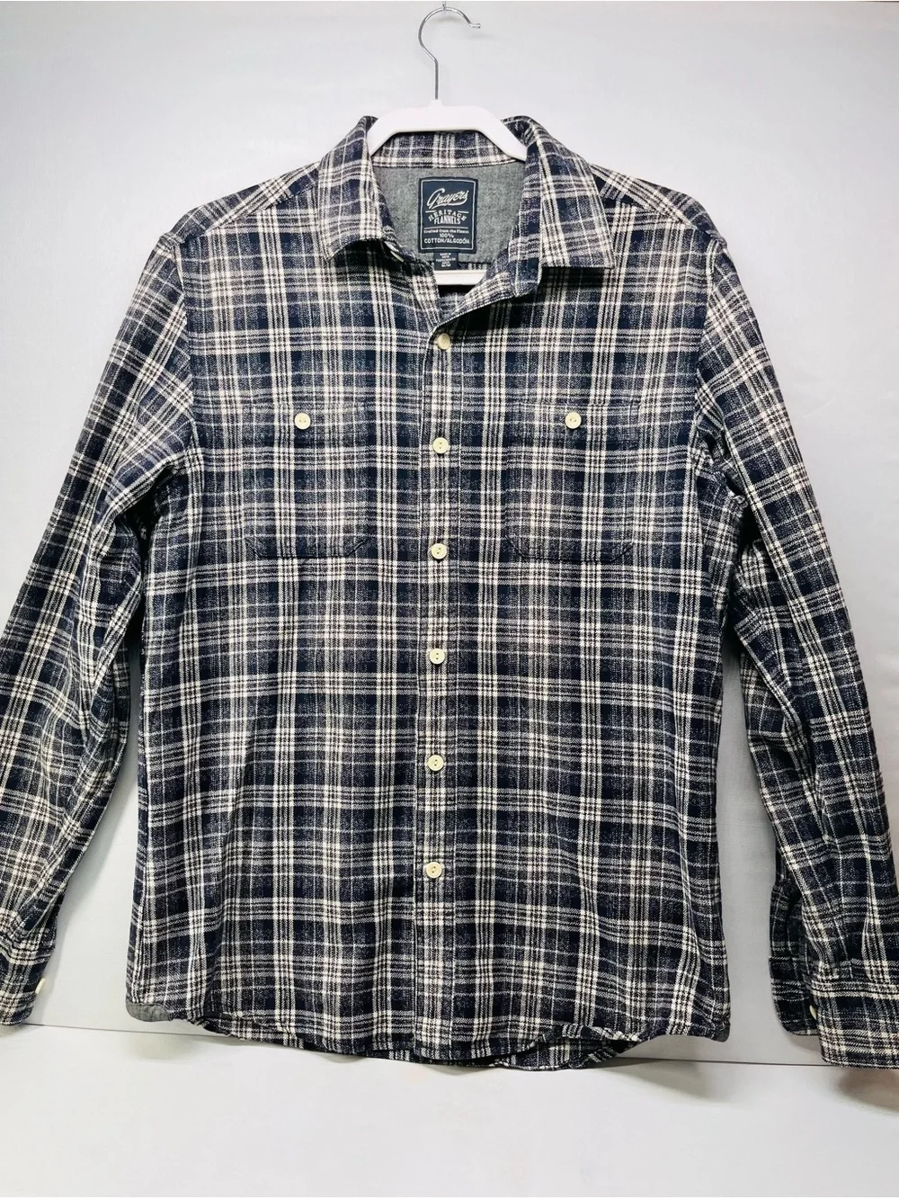 Grayers Blue‎ and White Plaid Button-Down Shirt